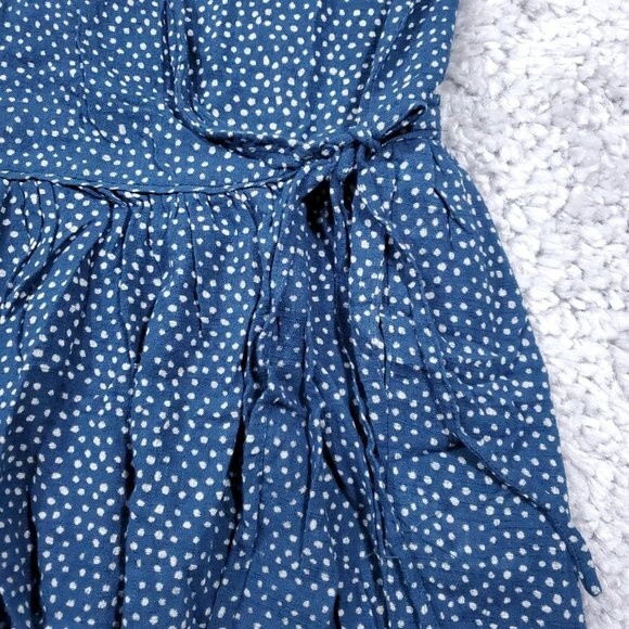 One Teaspoon Starry Night Wrap Dress Navy Blue White Dot Women's Size Medium - Picture 7 of 10